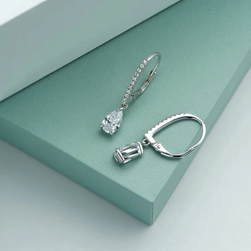 Aimgal 925 Sterling Silver & 18K Gold Plated Water Drop Lab-Grown Diamond Earrings – Minimalist Bridal Wedding Jewelry for Brides Nehemia