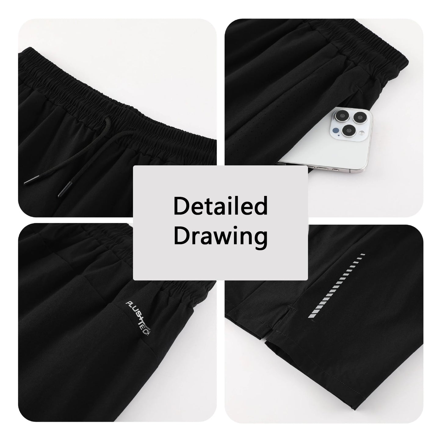 Men's Lightweight Nylon Mesh Athletic Shorts – Printed Patchwork Design