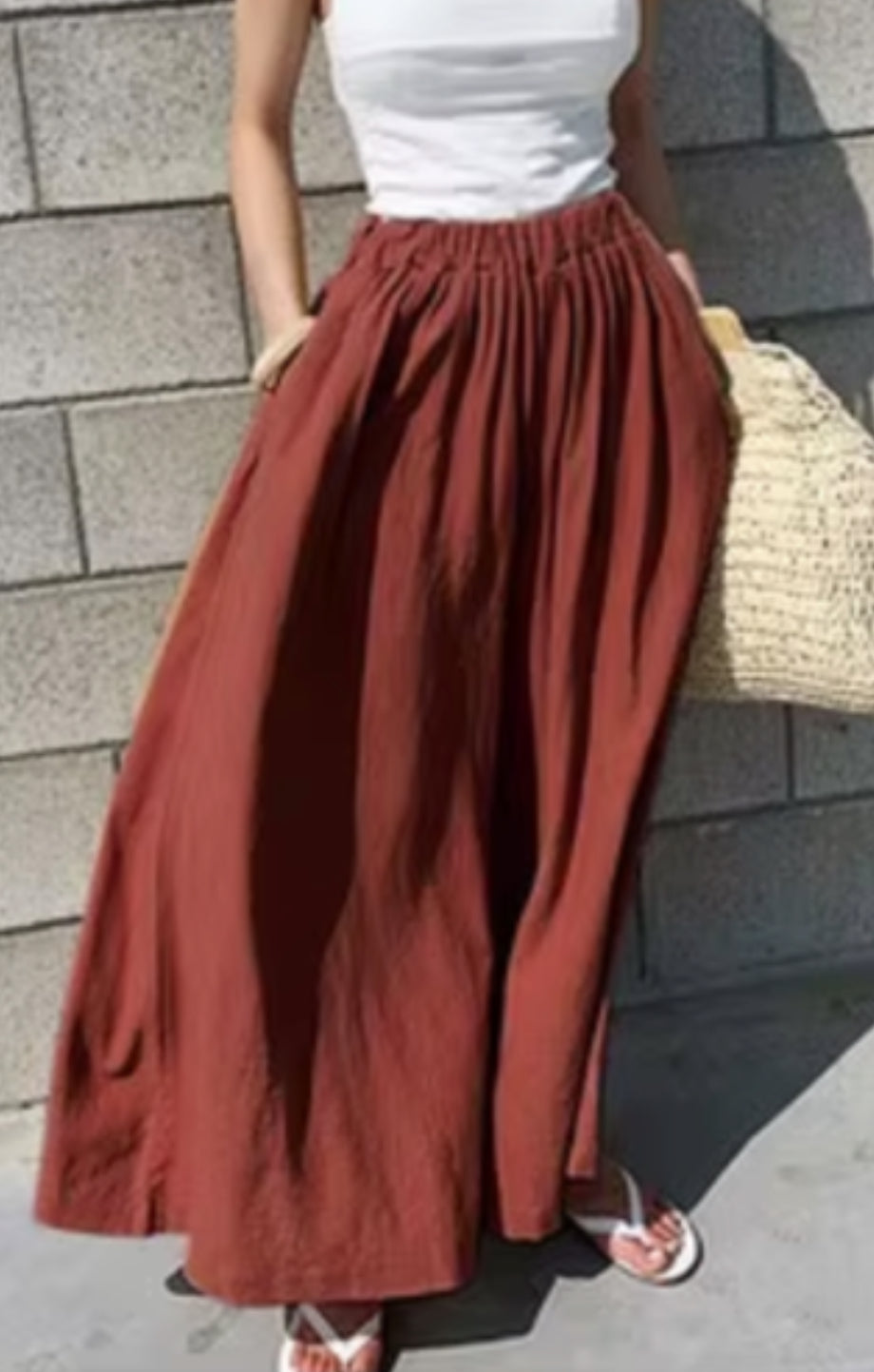 Women's Casual Elastic Waist Wide-Leg Pants - Comfortable Loose Fit Trousers