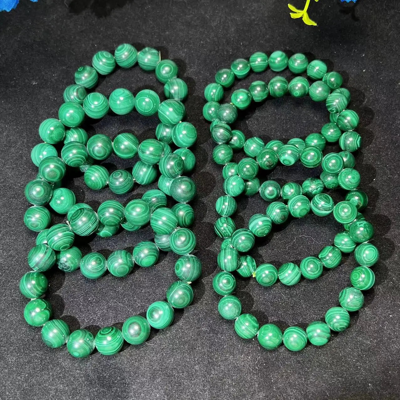 10/12MM Natural Crystal Malachite Bracelet – High-Quality Colorful Beads | Handmade Healing Jewelry