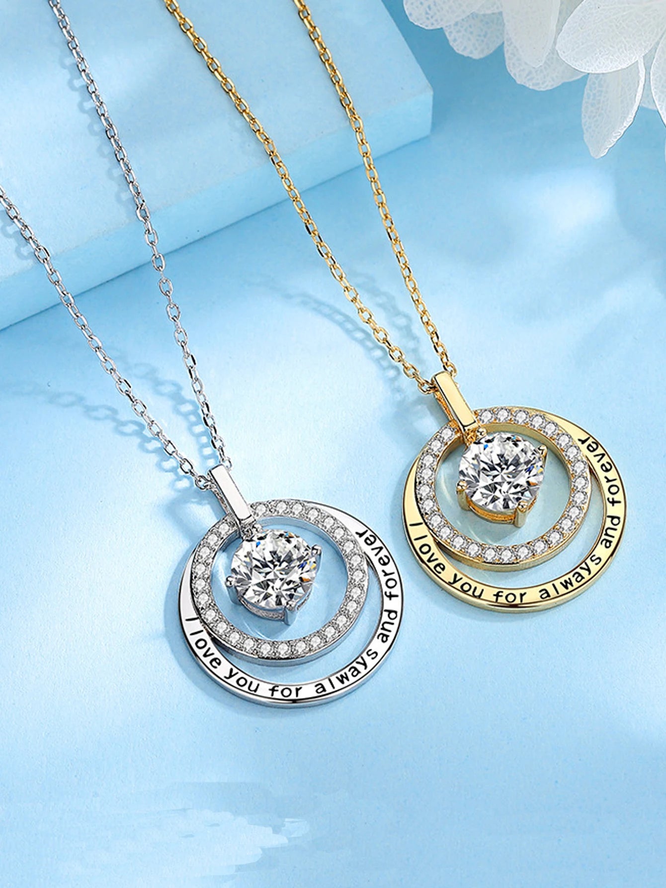 925 Sterling Silver Gold-Plated Statement Necklace – Geometric Moissanite & Zircon Pendant Jewelry for Women Pauline