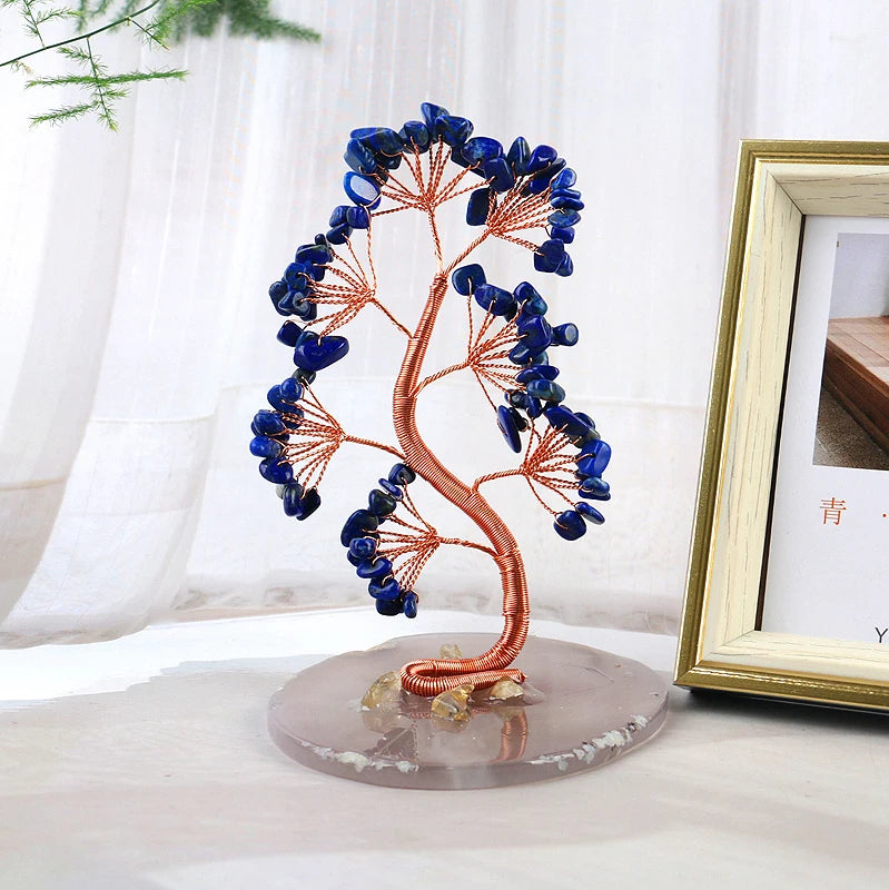 Natural Healing Crystals Tree – Amethyst & Rose Quartz for Home Decor
