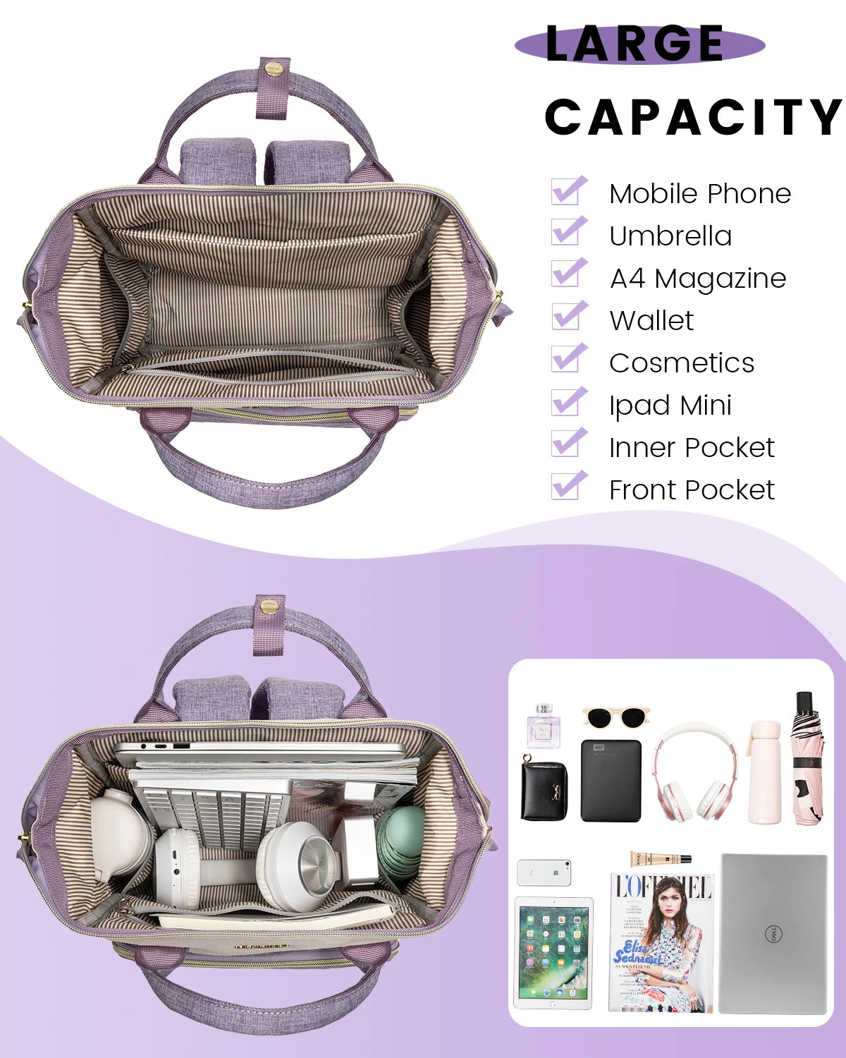 LOVEVOOK 13-14 Inch Stylish Women's Backpacks | Cute, Smart, School Bags for Teens Jeramie