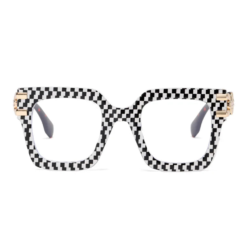 Stylish Anti-Blue Light Big Frame Eyewear: Pink Stripe & Tortoise Designs