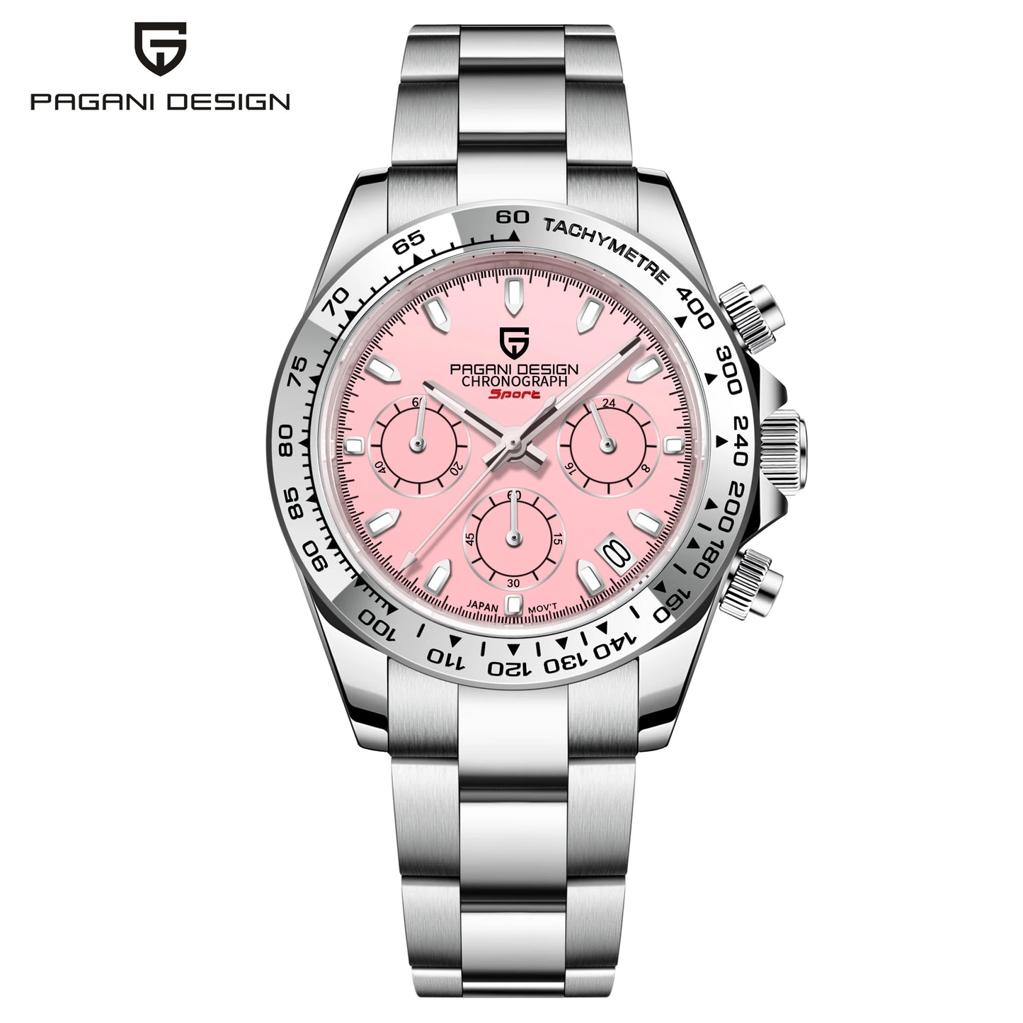 PAGANI Design 1727 – Women's Multifunction Quartz Chronograph Watch, 316L Stainless Steel, 100M Waterproof
