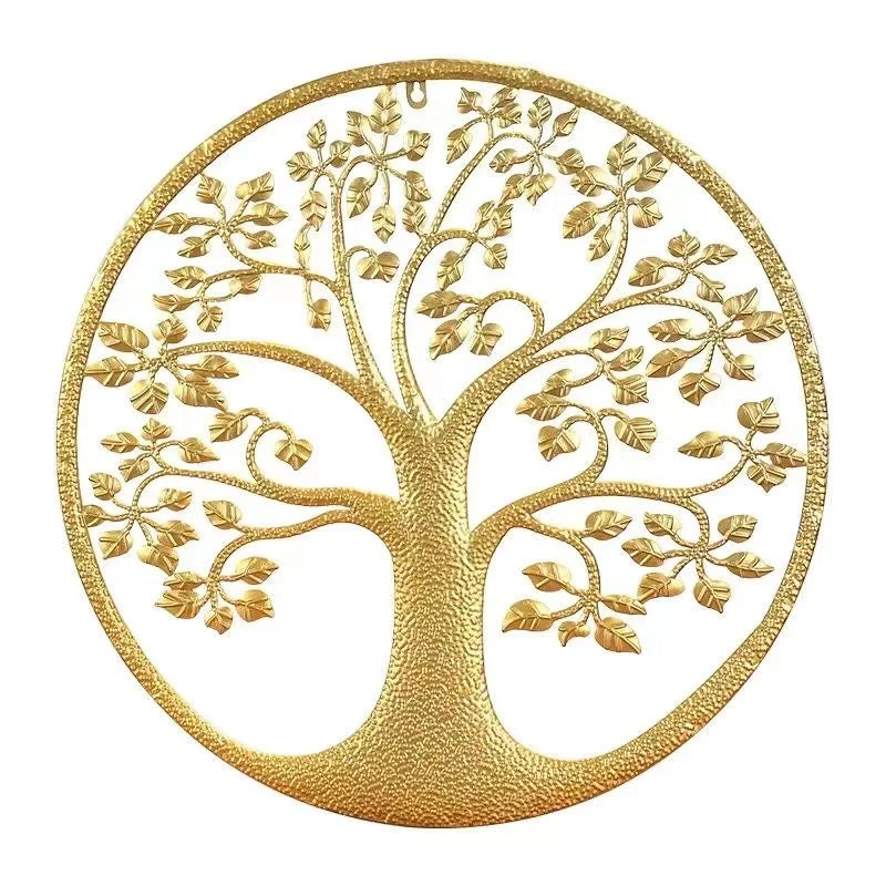 Modern Simple Wealth Tree Wall Art – Iron Pendant Decoration for Living Room, Bedroom, and Porch Background