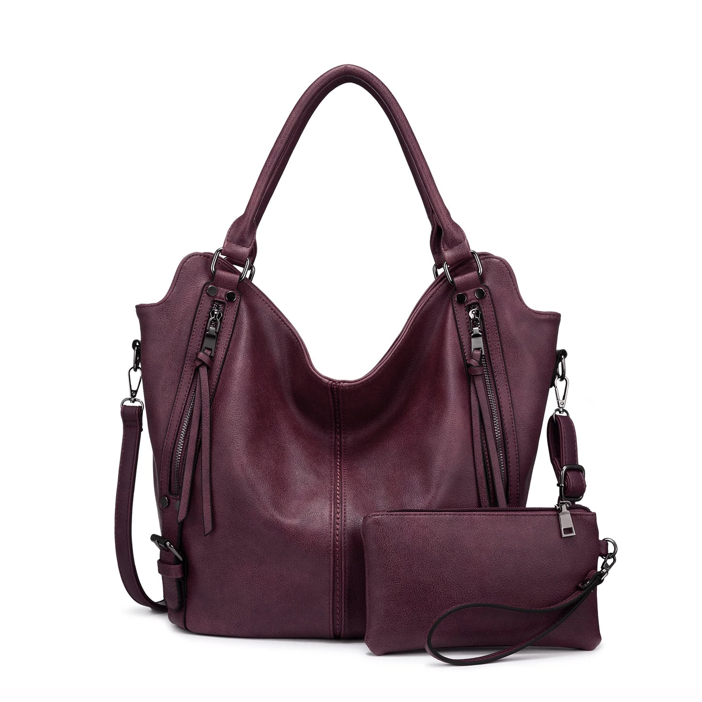 Realer Women’s PU Leather Handbags – Fashionable Hobo Shoulder Bags, Large Tote Purse for Women Angeli