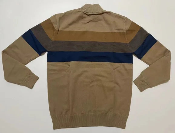 Men's Casual Cotton Pullover Sweater - Warm Zipper Neck Patchwork Design for Everyday Style Gilbert