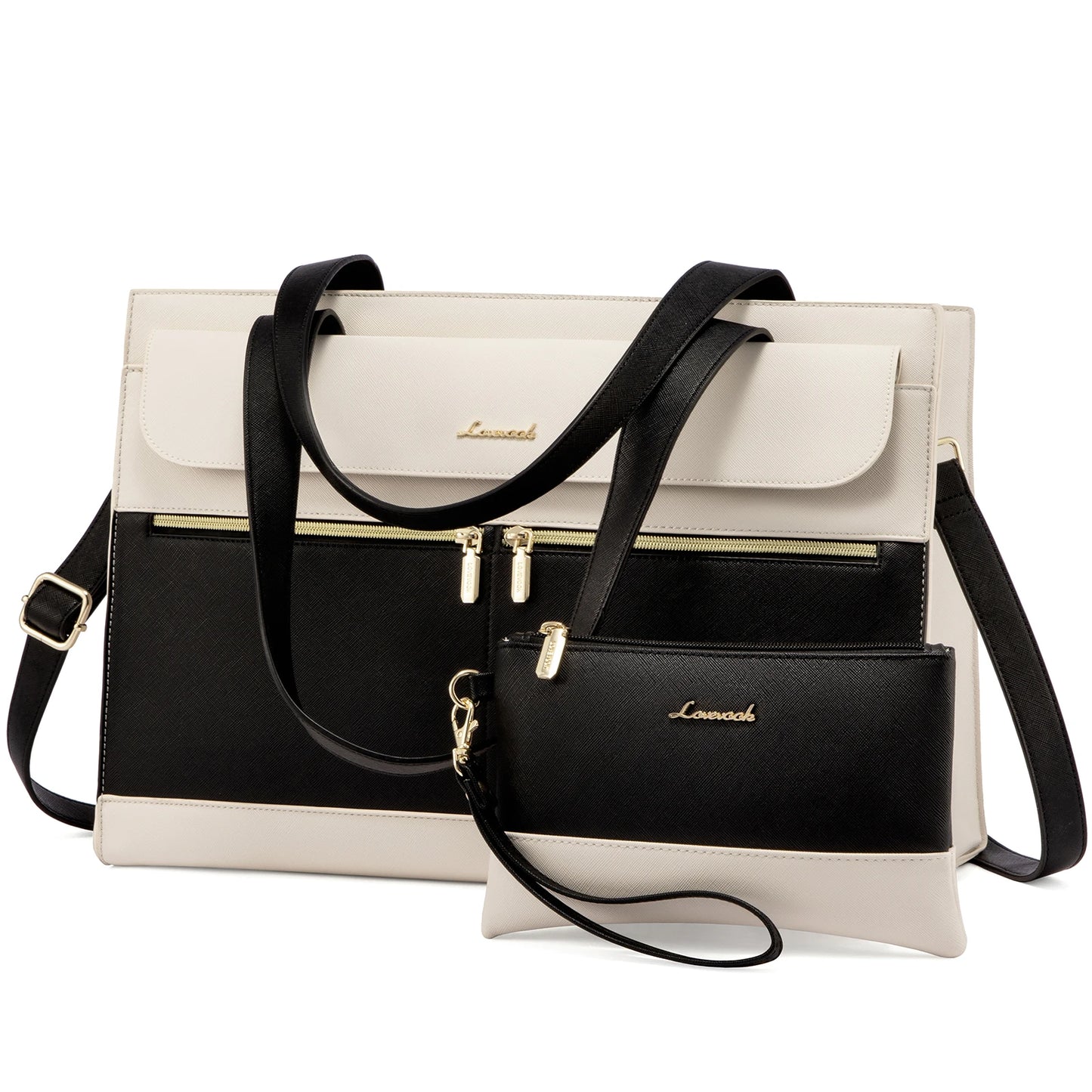 LOVEVOOK 2-Piece Laptop Tote & Shoulder Bag Set | 15.6-inch Women’s Briefcase