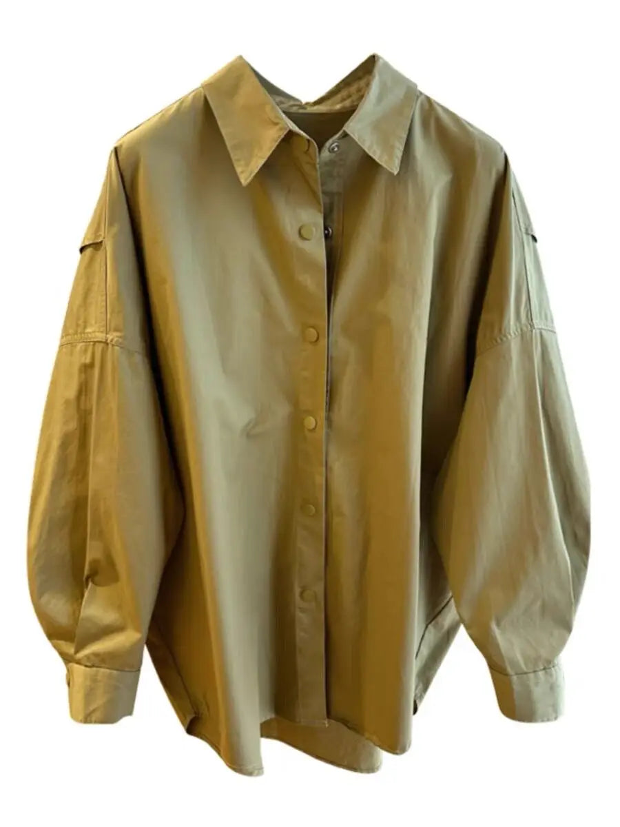 Women's Long-Sleeve Loose Blouse - Stylish and Comfortable Design