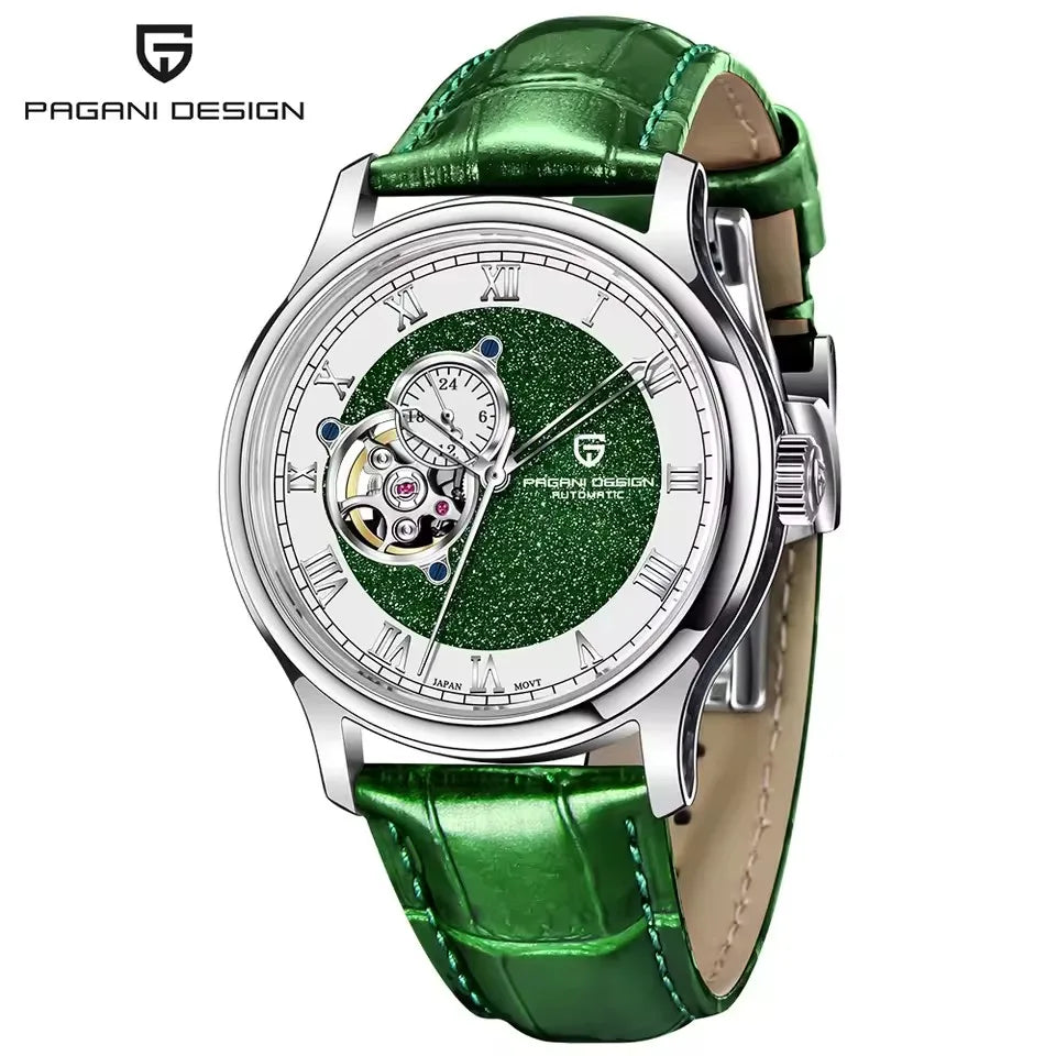PAGANI DESIGN PD‑YS015 Men’s Automatic Watch – 41mm Fashion Mechanical Wristwatch, Japan NH39 Movement, 10Bar Waterproof, Leather Strap