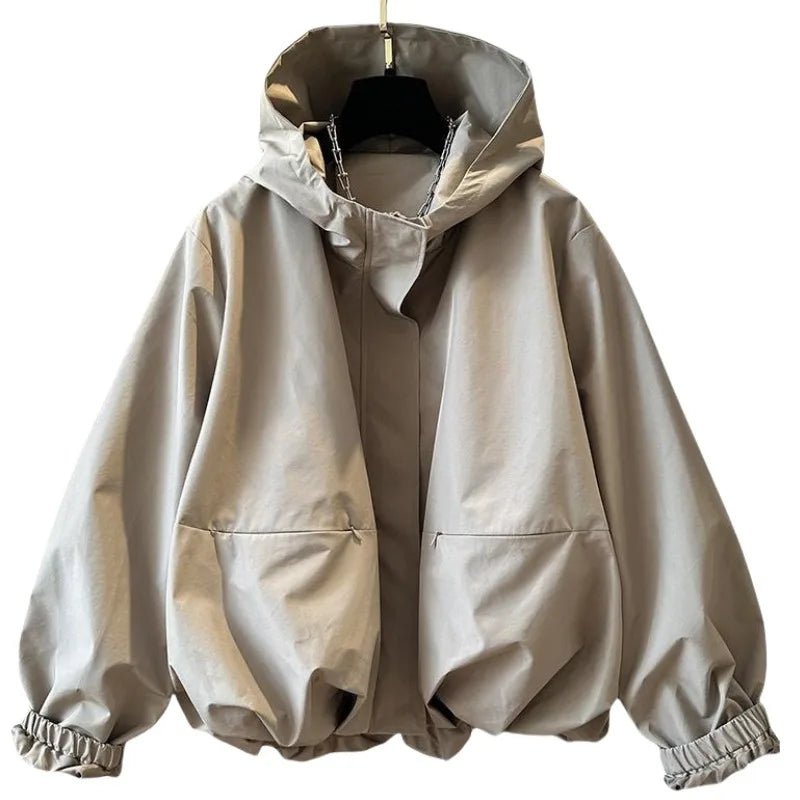 Women's Retro Hooded Jacket – Loose Fit Casual Fashion Coat Sansa
