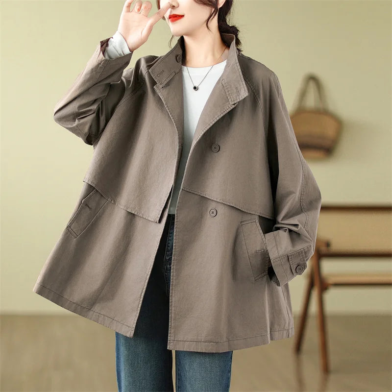 Autumn Women's Jackets – Fashionable Loose Fit Mid-to-Long Casual Style Arya