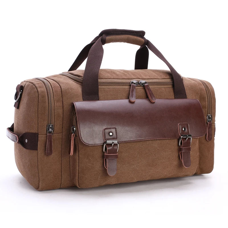 Canvas Travel Handbag – Large Capacity Crossbody Tote Bag for Travel and Daily Use