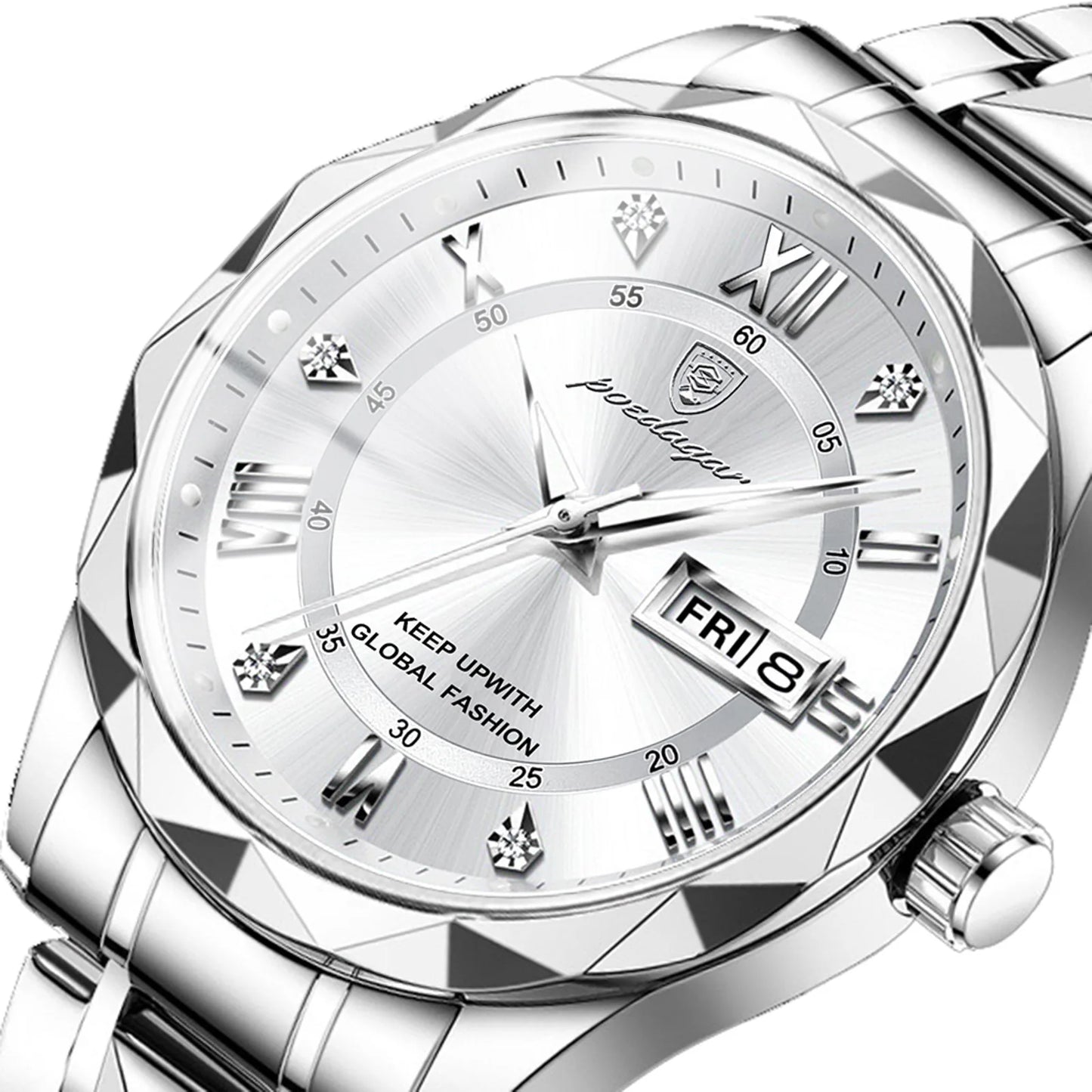 POEDAGAR 615 Waterproof Men's Watch – Luxury Quartz Wristwatch with Date & Week Display