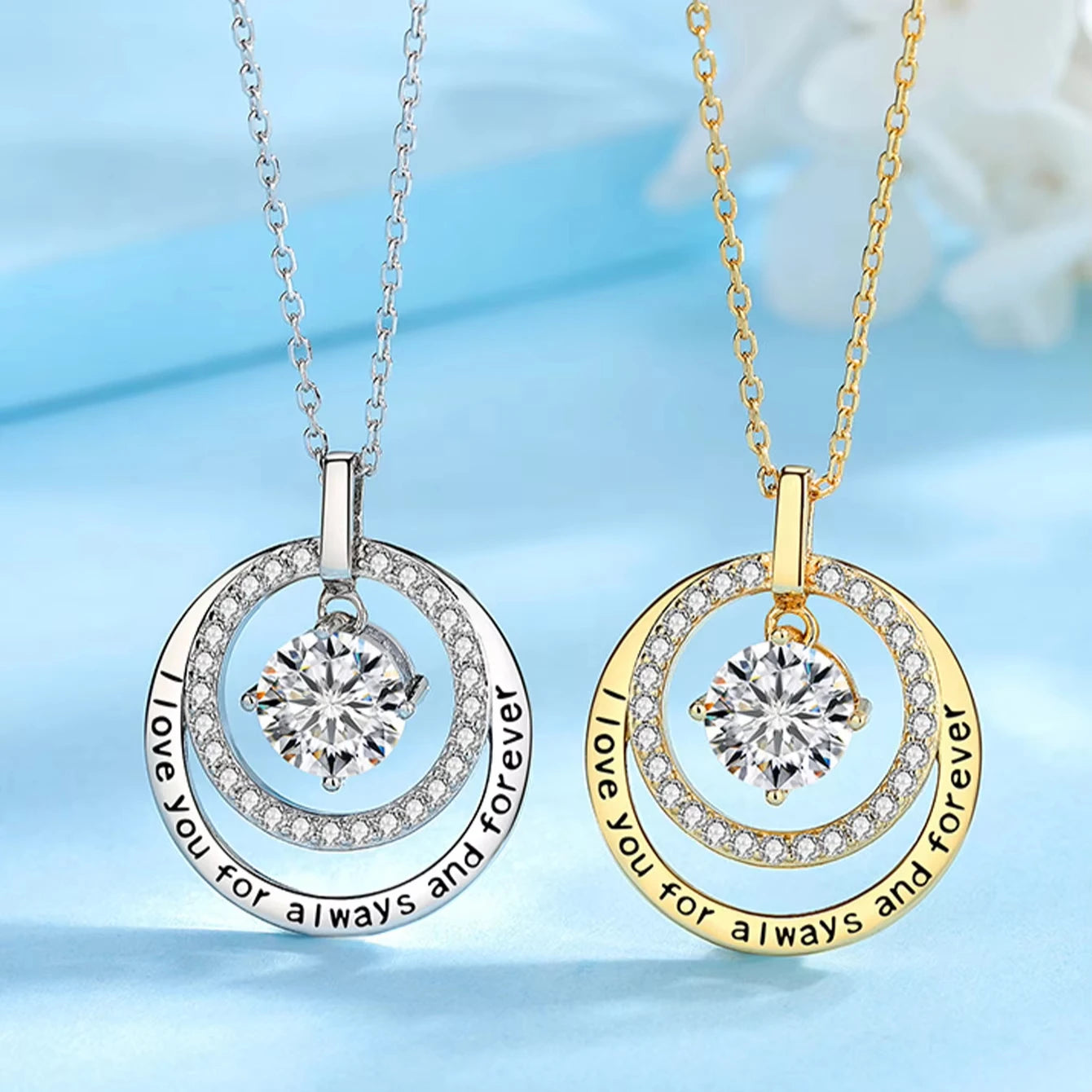 925 Sterling Silver Gold-Plated Statement Necklace – Geometric Moissanite & Zircon Pendant Jewelry for Women Pauline