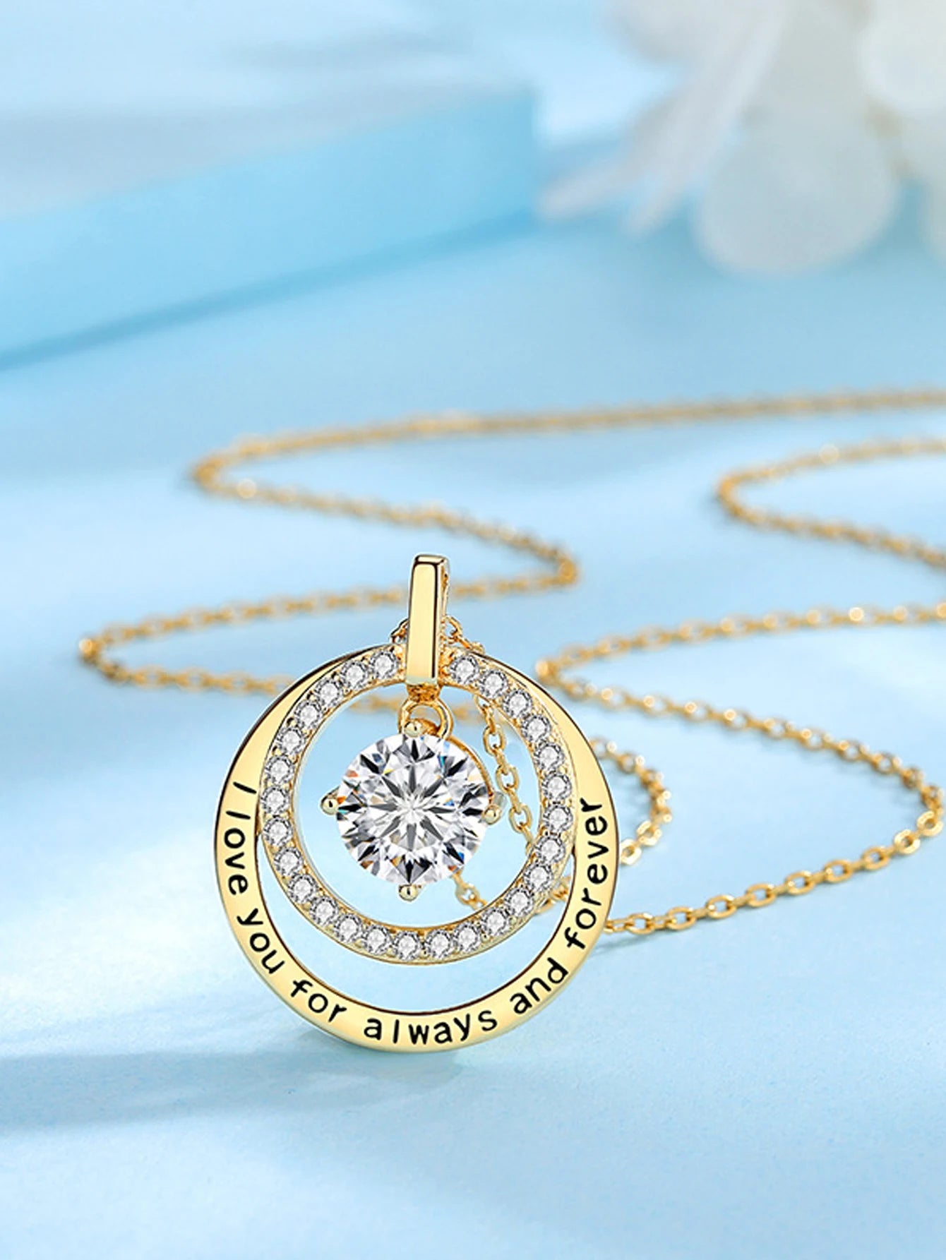 925 Sterling Silver Gold-Plated Statement Necklace – Geometric Moissanite & Zircon Pendant Jewelry for Women Pauline
