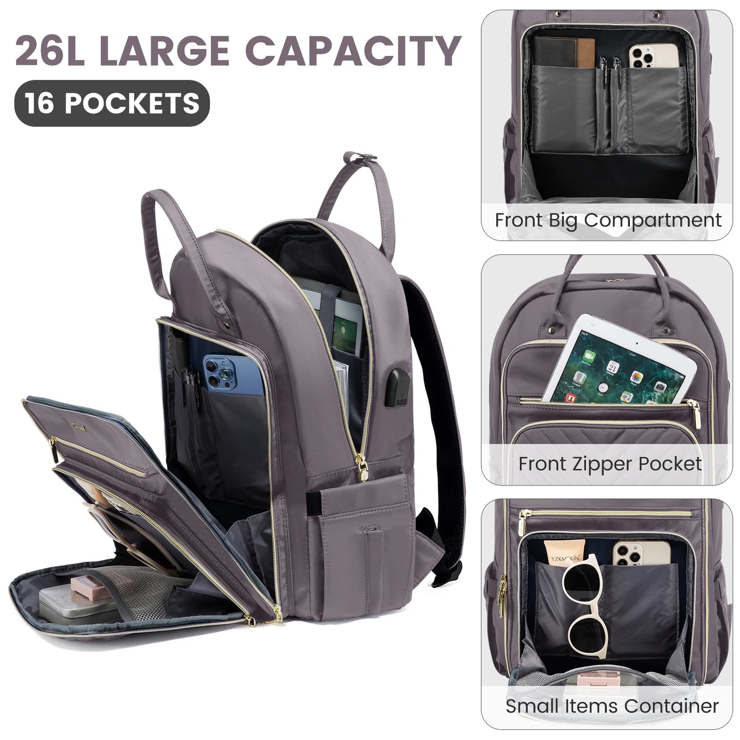 Women's 15.6-Inch Laptop Backpack - Stylish Work, Travel, and School Bag | Large Casual Sports & Business Backpack Selin