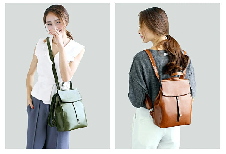 Realer Women’s Genuine Leather Backpack – 2021 Fashion Casual Vintage School Bag for Ladies Millie