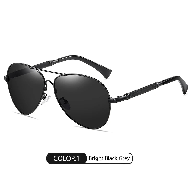 Luxury Pilot Polarized Night Vision Glasses – Memory Metal Photochromic Sunglasses for Men & Women | Driving Eyewear Edison