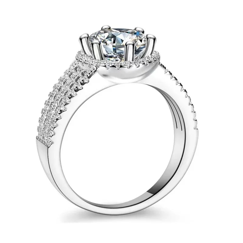Moissanite Ring in 925 Sterling Silver – Elegant Niche Design for Girlfriend, Engagements, Weddings & Birthday Gifts Chelsea
