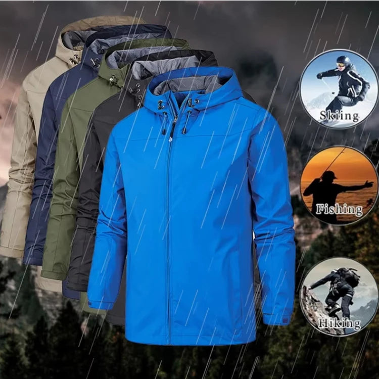 Men's Waterproof Biker Jacket – Windbreaker Raincoat for Hiking, Camping & Climbing Severus
