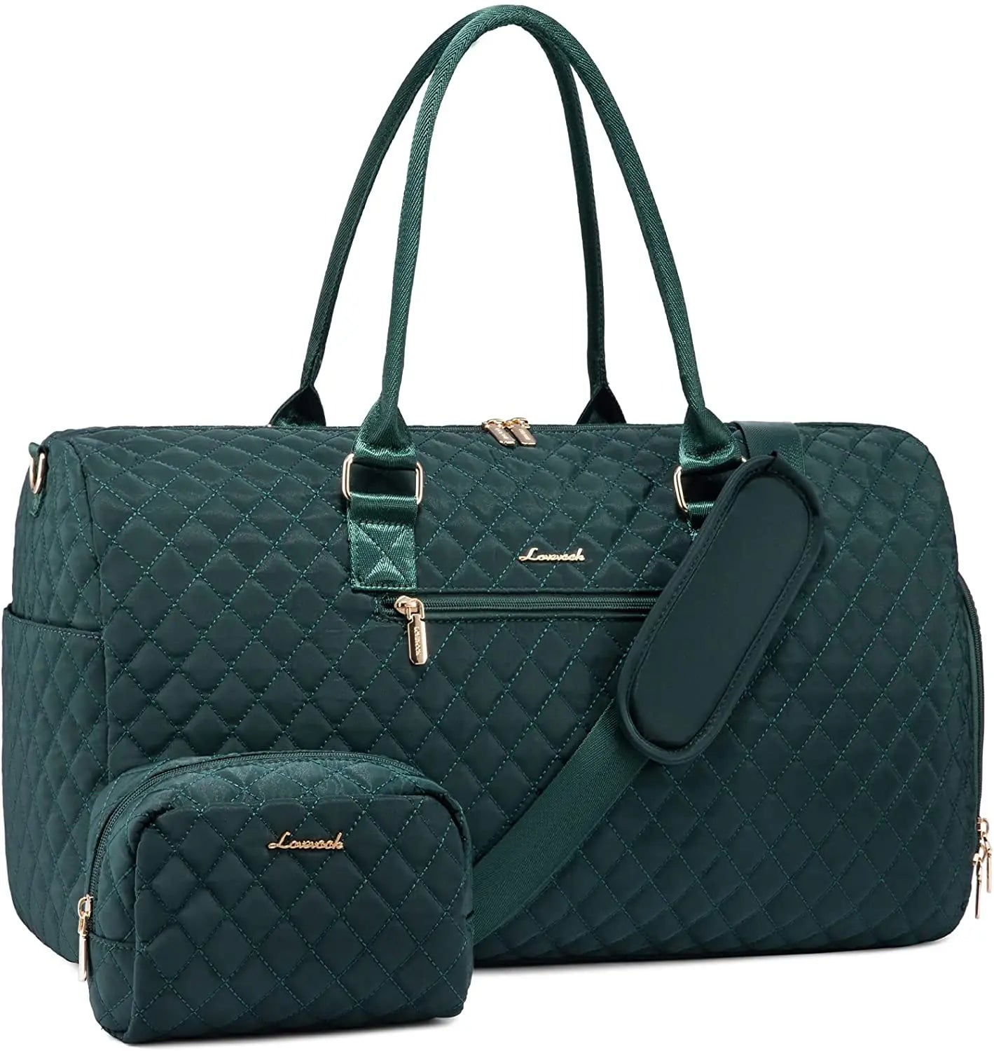 LOVEVOOK 2022 Luxury Quilted Weekender Duffel Bag - Custom Canvas Travel Bag for Men & Women Glazy