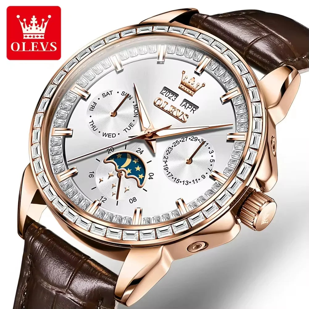 OLEVS 6695 Men's Luxury Watch - Automatic Mechanical, Waterproof, Business Dress Style