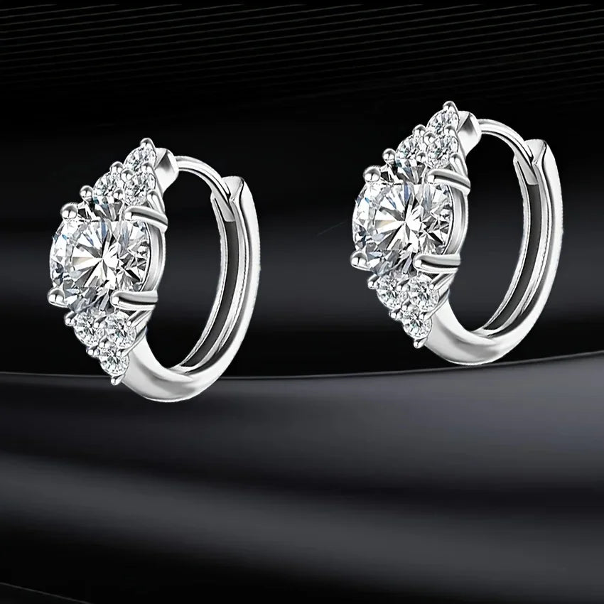 S925 Silver 1-Carat Moissanite Earrings – Elegant and Stylish for Women Belle