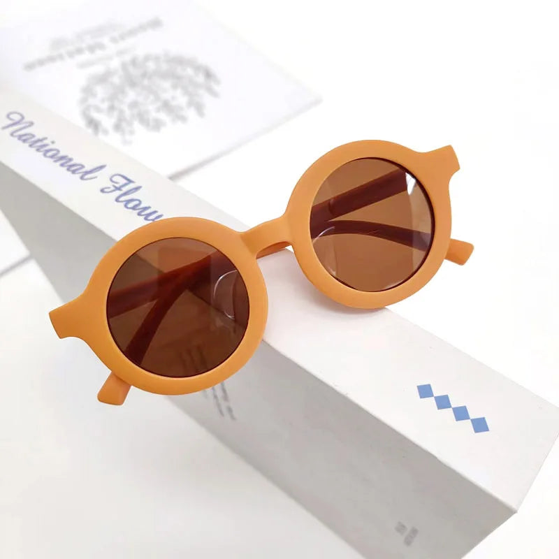 Cute Round Polarized Kids Sunglasses - Flexible TPEE Frame | CAT3 UV Protection for Girls & Boys Toby