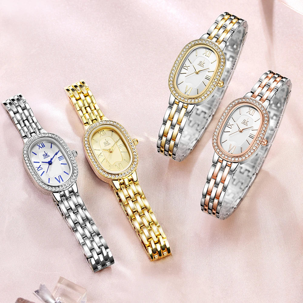 Waterproof Vintage Women's Watch - Luxury Diamond-Studded Quartz Watch for Ladies Emeline