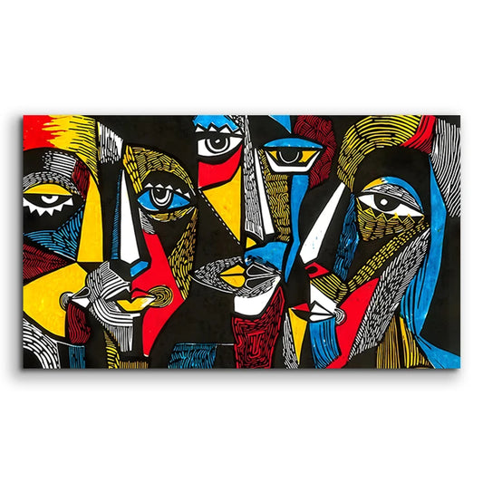 Abstract Character Canvas Paintings – Modern Wall Art for Living Room Décor