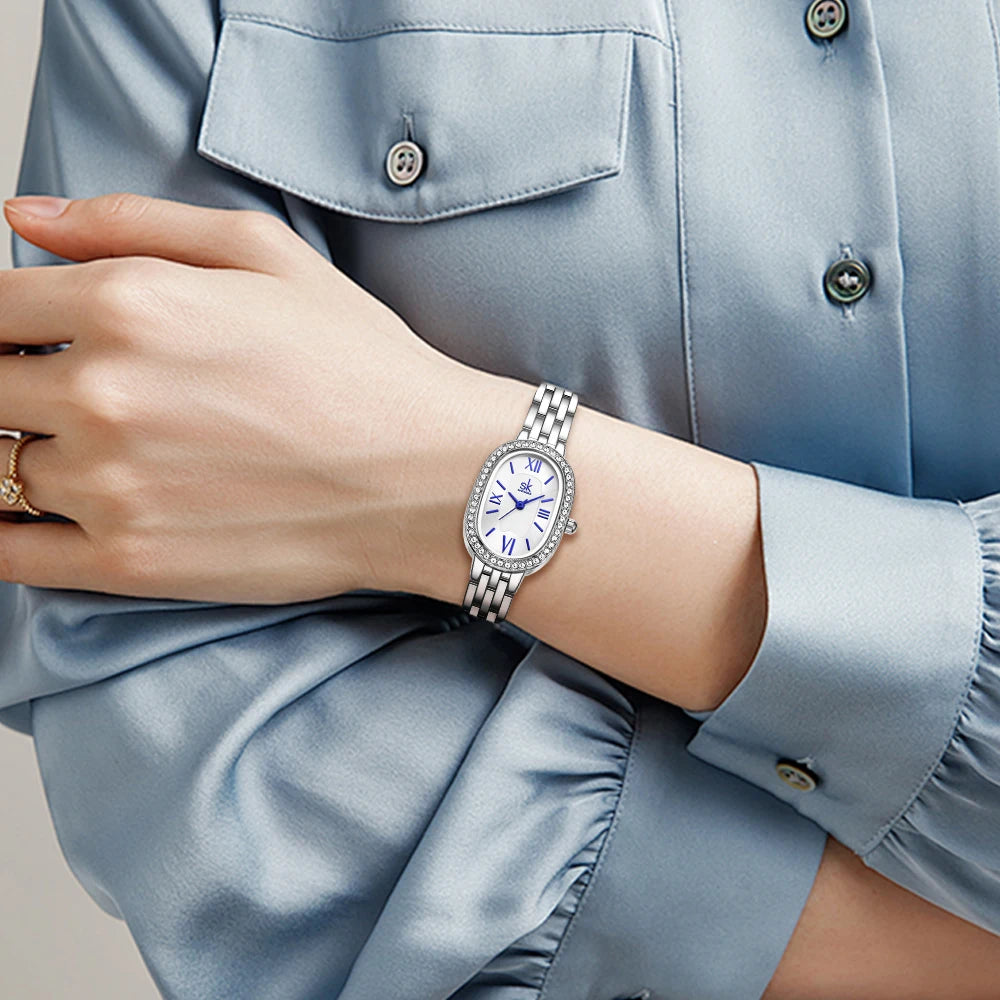 Waterproof Vintage Women's Watch - Luxury Diamond-Studded Quartz Watch for Ladies Emeline