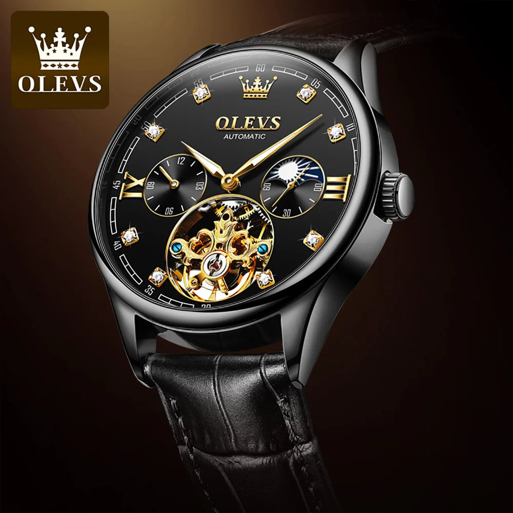 OLEVS 3601 Men's Luxury Automatic Watch - Top Brand Sport Mechanical Wristwatch, Custom Design