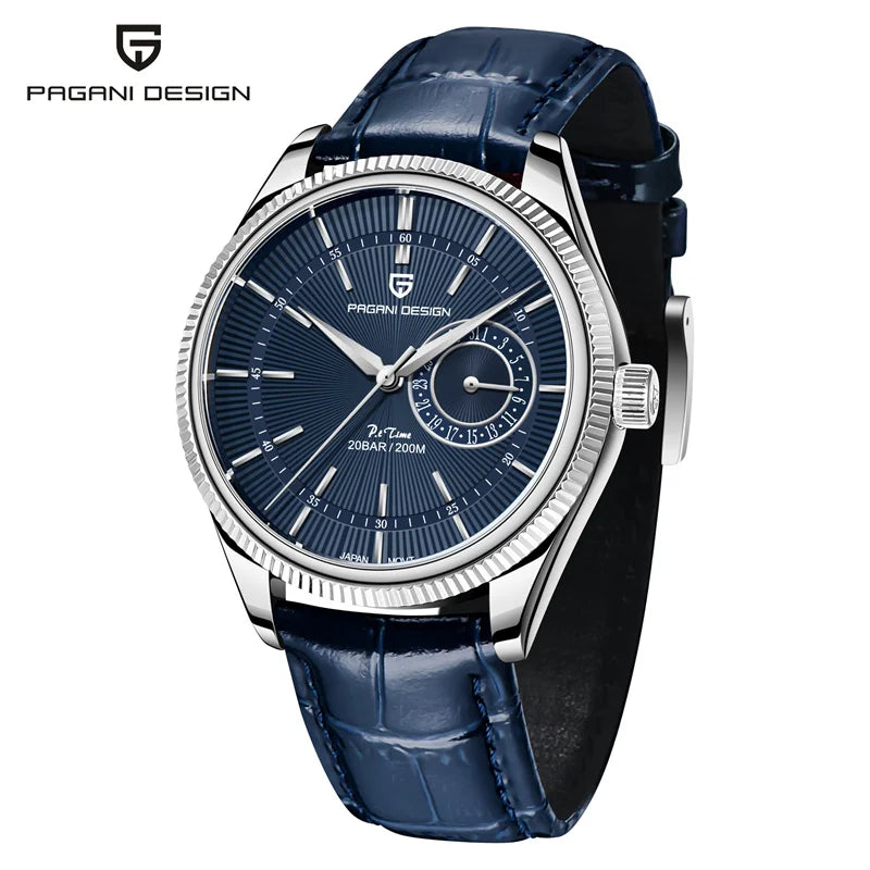 PD1689 PAGANI DESIGN Men’s Quartz Watch | Luxury Business Wristwatch with Sapphire Glass, Genuine Leather Strap, Waterproof