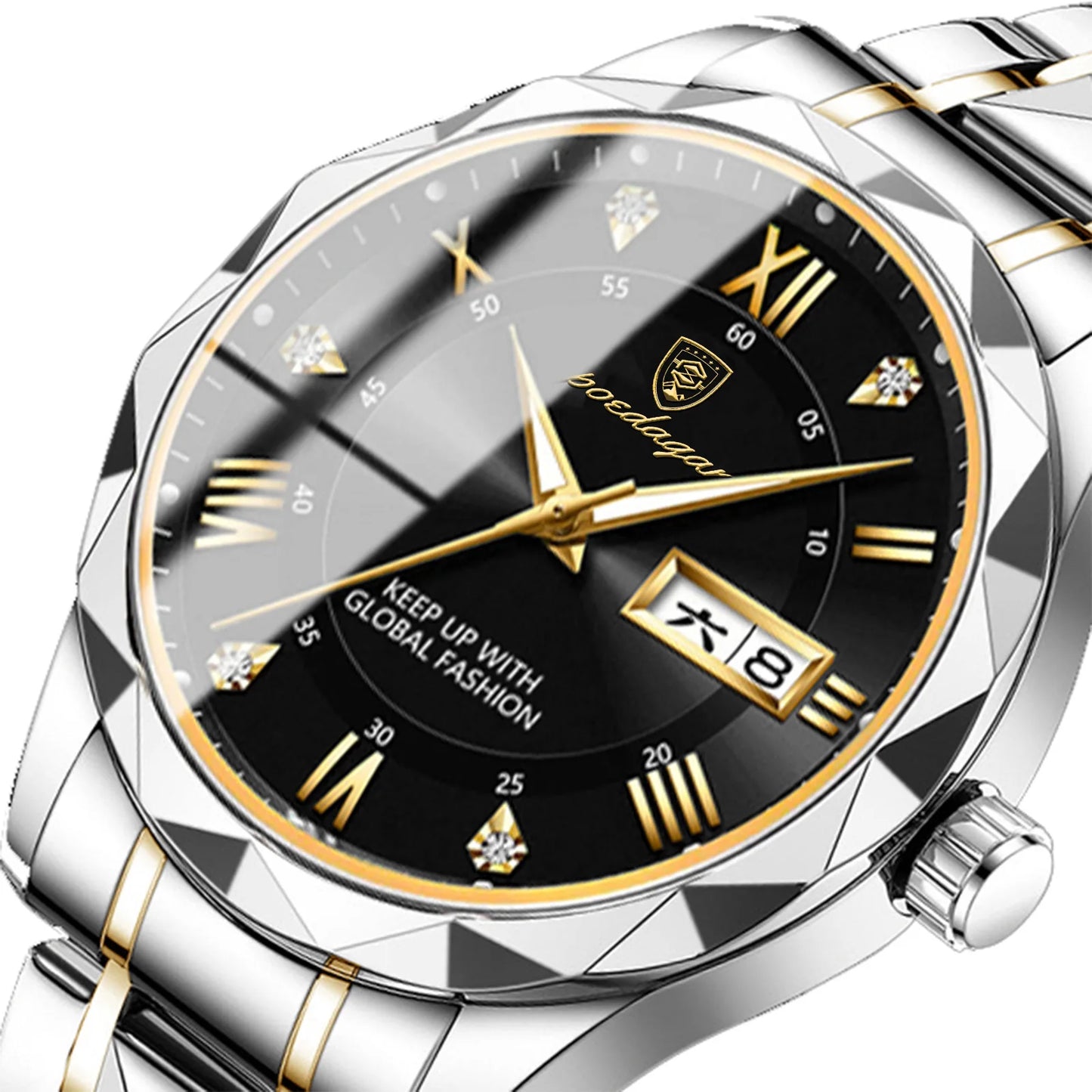 POEDAGAR 615 Waterproof Men's Watch – Luxury Quartz Wristwatch with Date & Week Display