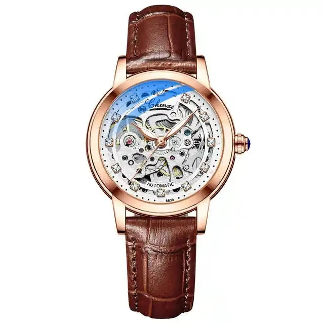 CHENXI 8830 Women’s Luxury Automatic Mechanical Watch – Skeleton Tourbillon, Luminous, Waterproof
