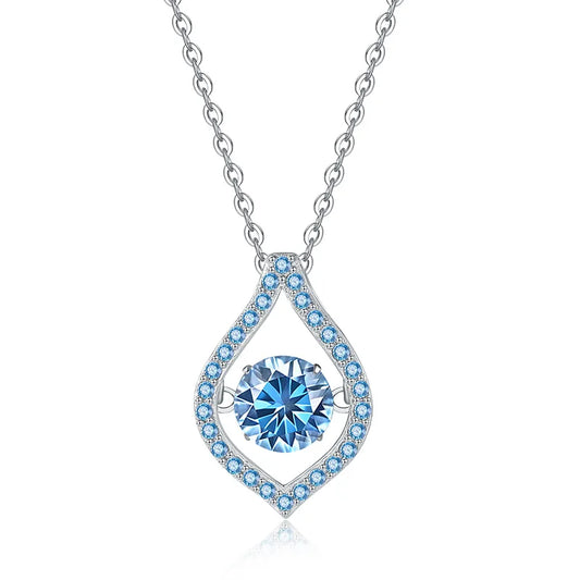 D-Color 1 Karat Moissanite Pendant Necklace – Elegant S925 Sterling Silver Jewelry