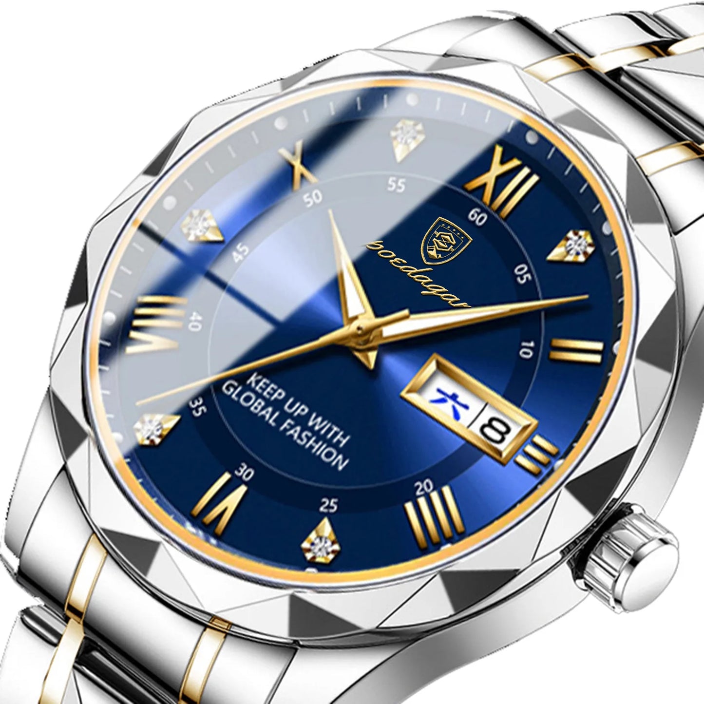 POEDAGAR 615 Waterproof Men's Watch – Luxury Quartz Wristwatch with Date & Week Display