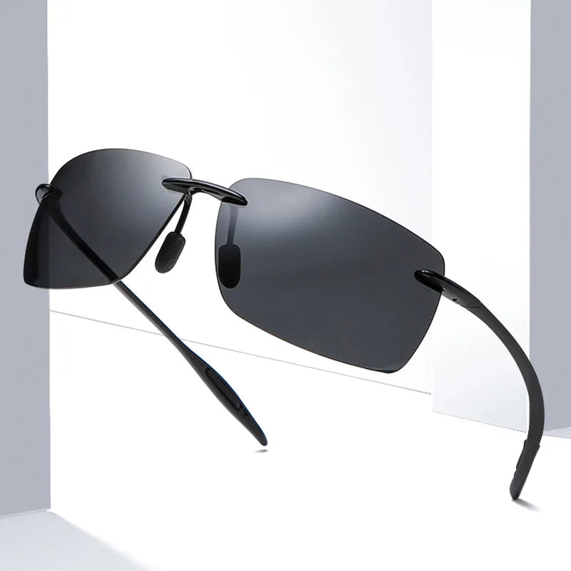 Ultra-Light Frameless TR90 Polarized Sunglasses for Men - UV400 Protection, Outdoor Driving & Fishing Mortimer