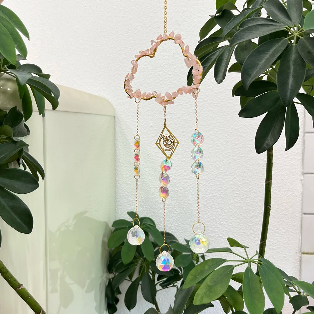 Cloud-Shaped Crystal Engraving: Feng Shui Sun Catcher for Home Decor, Energy Healing
