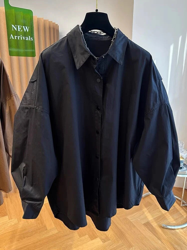Women's Long-Sleeve Loose Blouse - Stylish and Comfortable Design