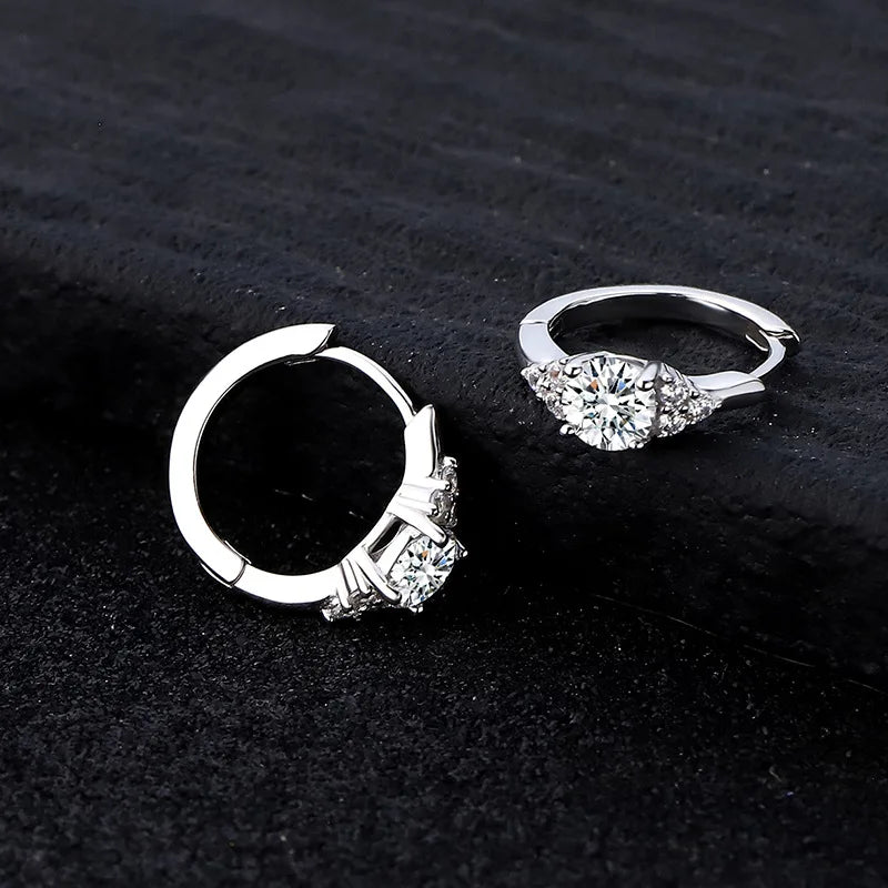 S925 Silver 1-Carat Moissanite Earrings – Elegant and Stylish for Women Belle