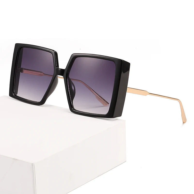 Women’s Oversized Square Sunglasses - Vintage Luxury Designer Shades with Big Flat Frames Gigi