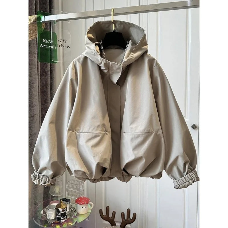 Women's Retro Hooded Jacket – Loose Fit Casual Fashion Coat Sansa