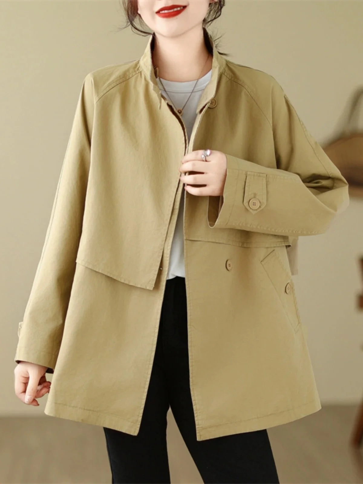 Autumn Women's Jackets – Fashionable Loose Fit Mid-to-Long Casual Style Arya