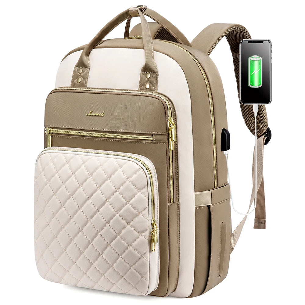 LOVEVOOK Fashion Travel Backpack | Water-Resistant, Multi-Pocket College Bookbag for Women, Fits 15.6" & 17" Laptops