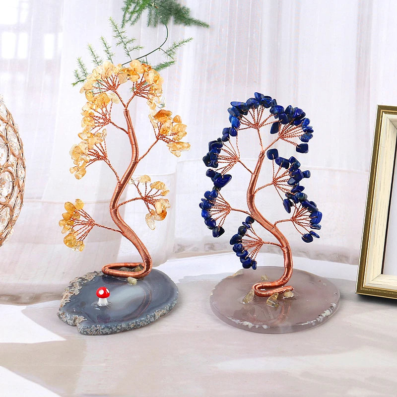 Natural Healing Crystals Tree – Amethyst & Rose Quartz for Home Decor