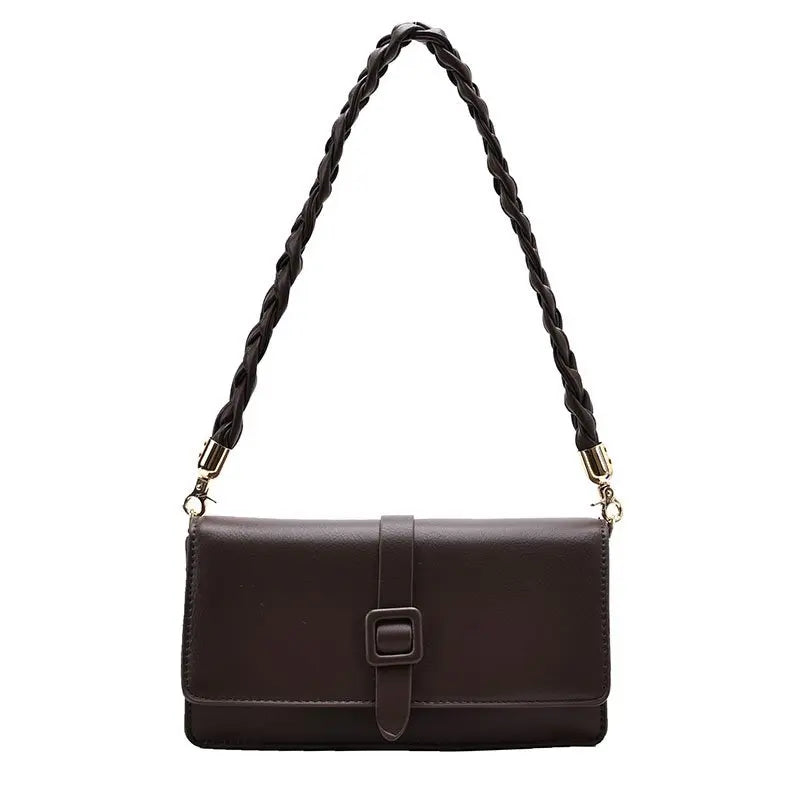 Casual Women’s Single-Shoulder Bag: Solid-Color Underarm Bag with Woven Strap Nylah
