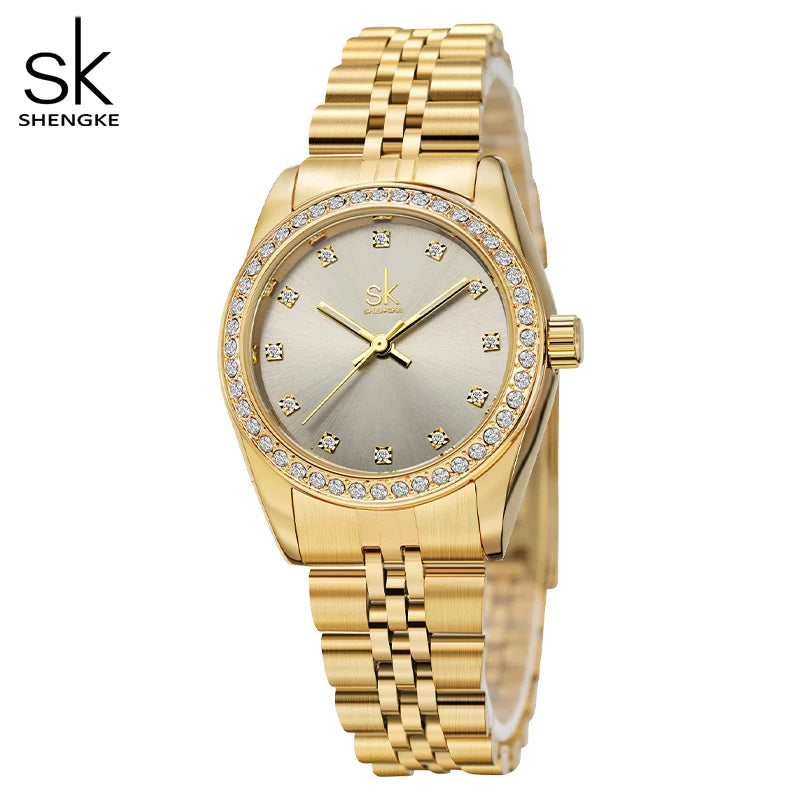 SHENGKE K0156L Women’s Luxury Watch Gift Box Set – Gold Ladies Wristwatch with Necklace, Earrings, and Bracelet | Perfect Gift for Women Carla Mae
